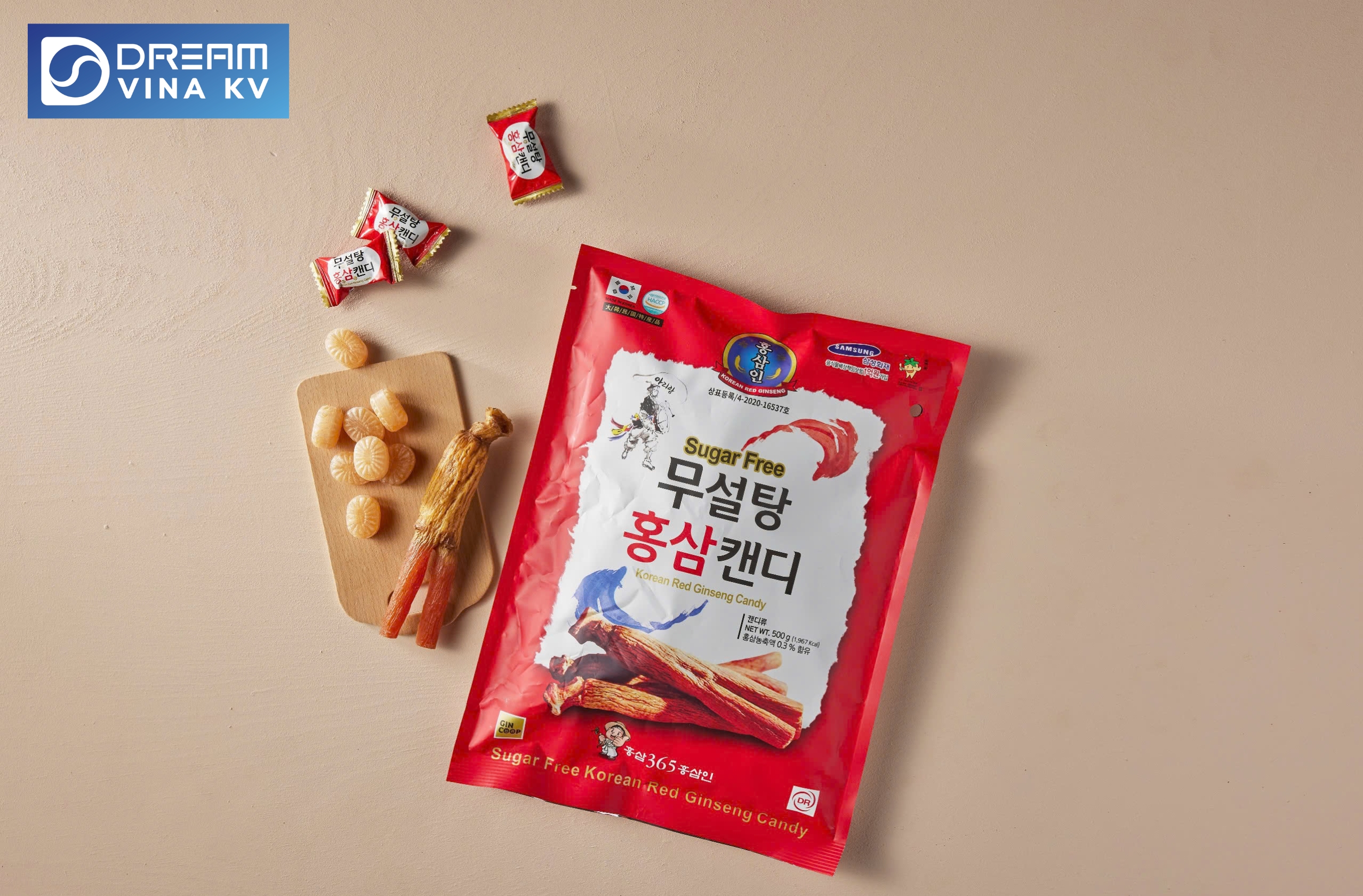 kẹo hồng sâm hàn quốc không đường