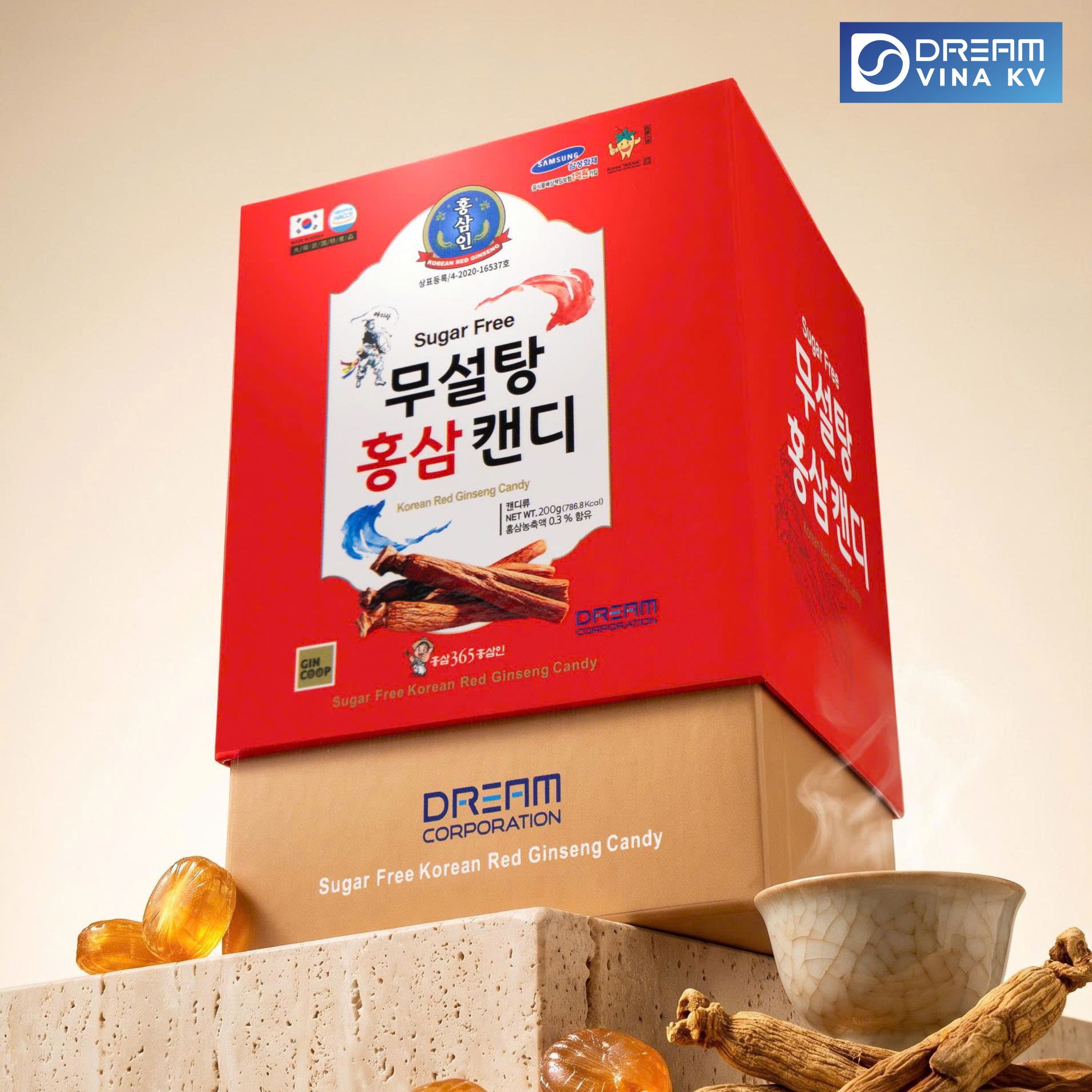 Kẹo sâm không đường 365 phiên bản hộp cao cấp - 200g - Hình ảnh 4