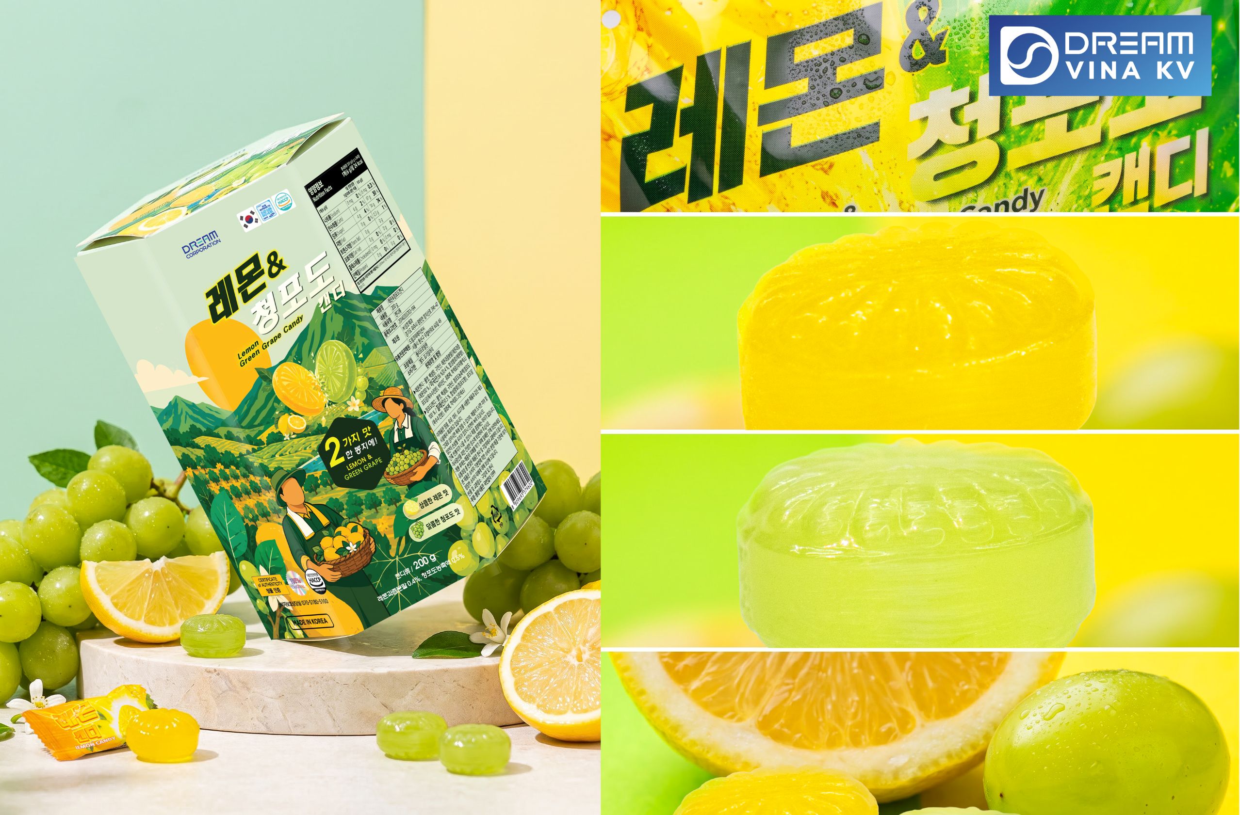kẹo chanh nho dream phiên bản hộp giấy